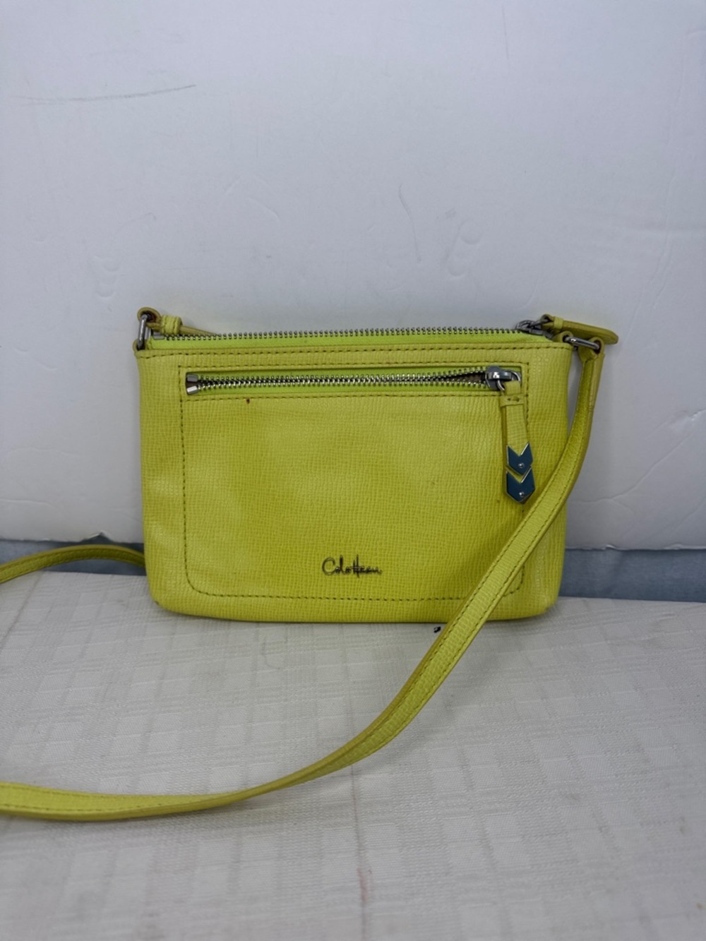 Cole Haan Sunny neon Yellow Leather Crossbody Bag